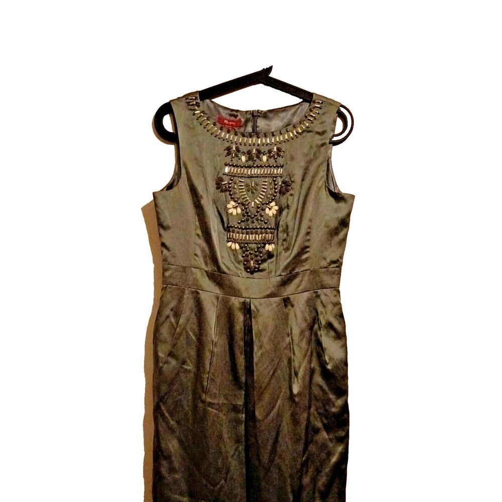 Women's Monsoon Dress Grey Sleeveless Mid Length 12